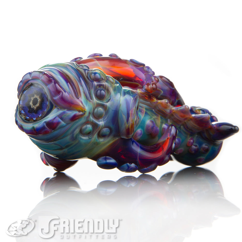 Mako Glass Blue Worked Sea Monster Spoon #15