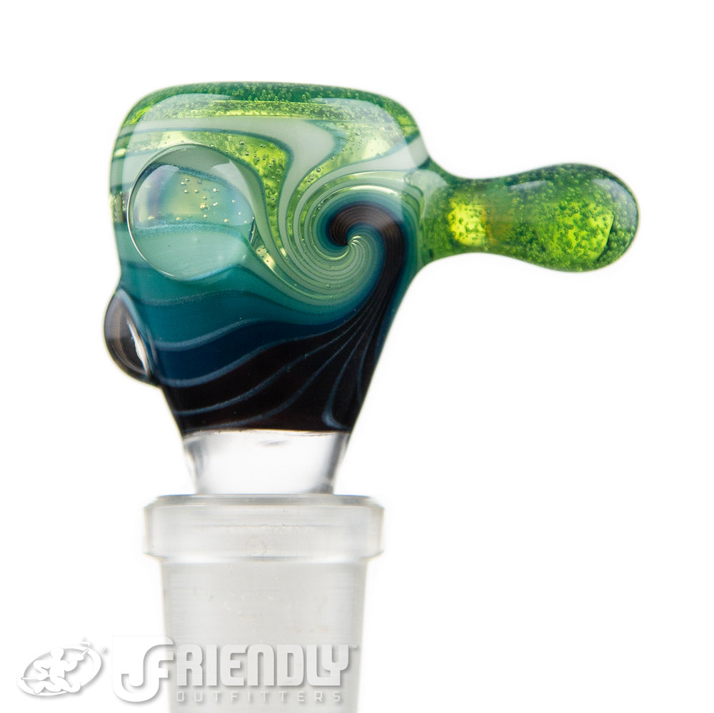 Mitchell Glass 14mm Green & Blue Slide