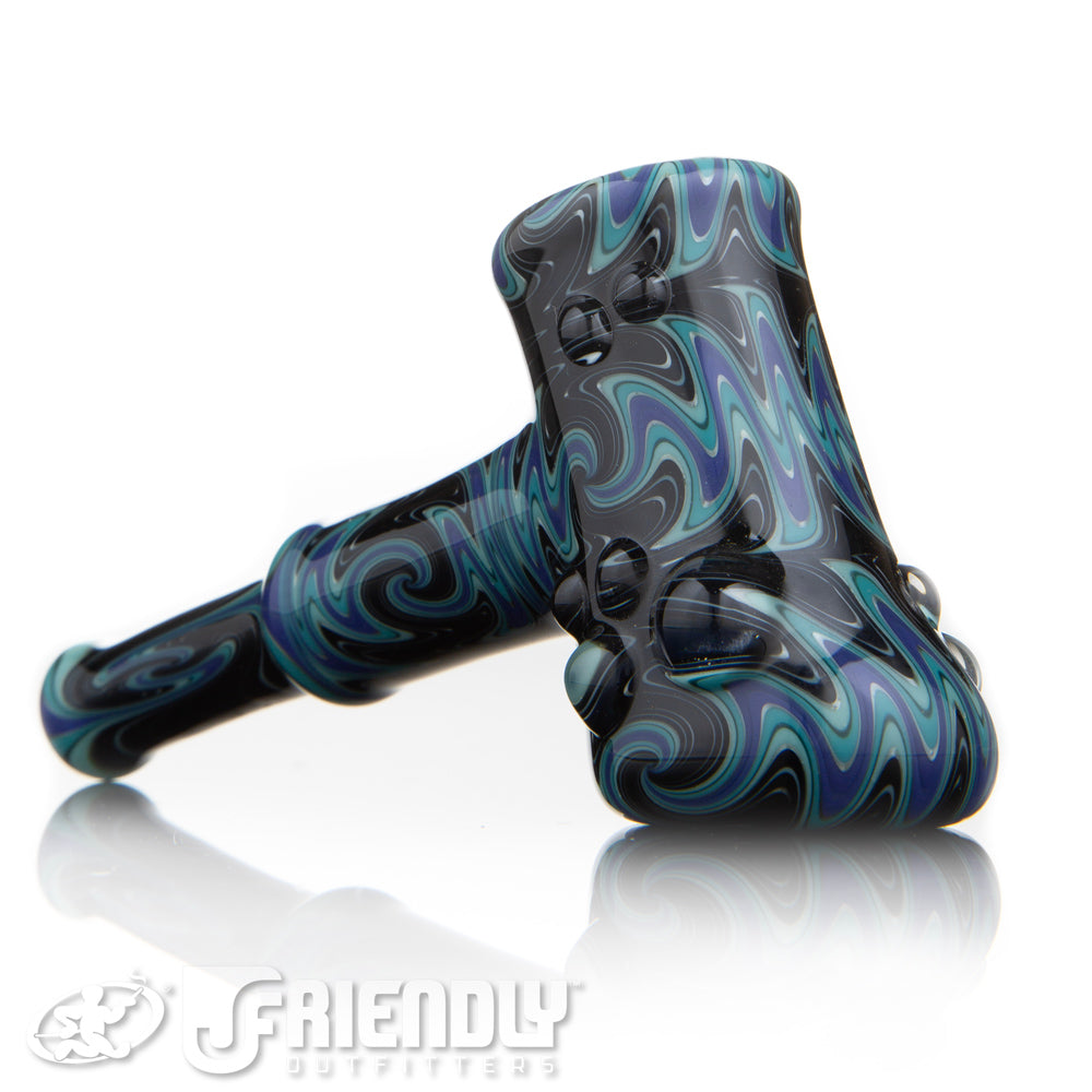 Fat Bottom Glass Blue and Black Reversal Montage Hammer