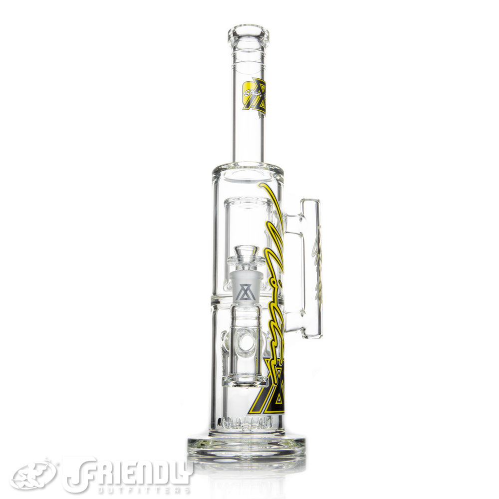 Moltn Glass 65 Double Can Tube w/Yellow & Black Label