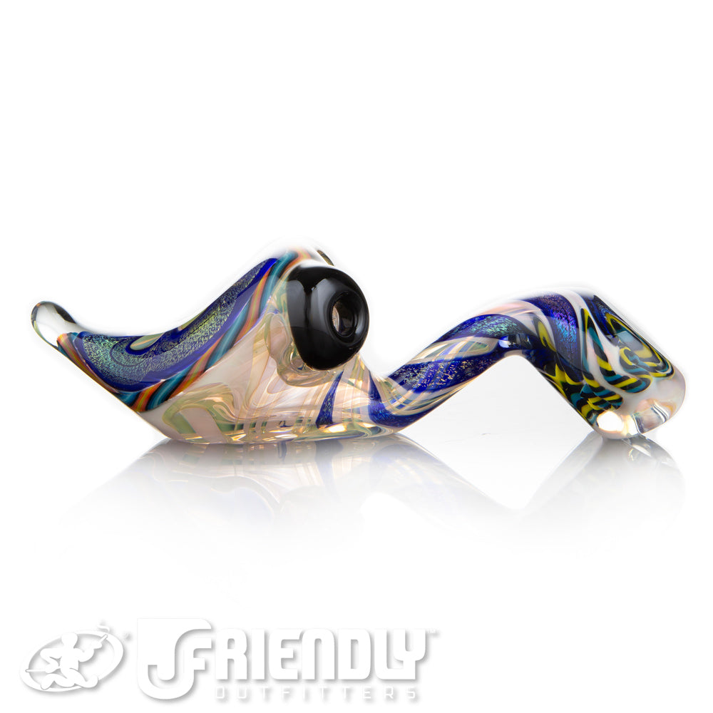 Talent Glass Tear Drop Dichro Flower Sherlock w/ Fire & Ice Accents
