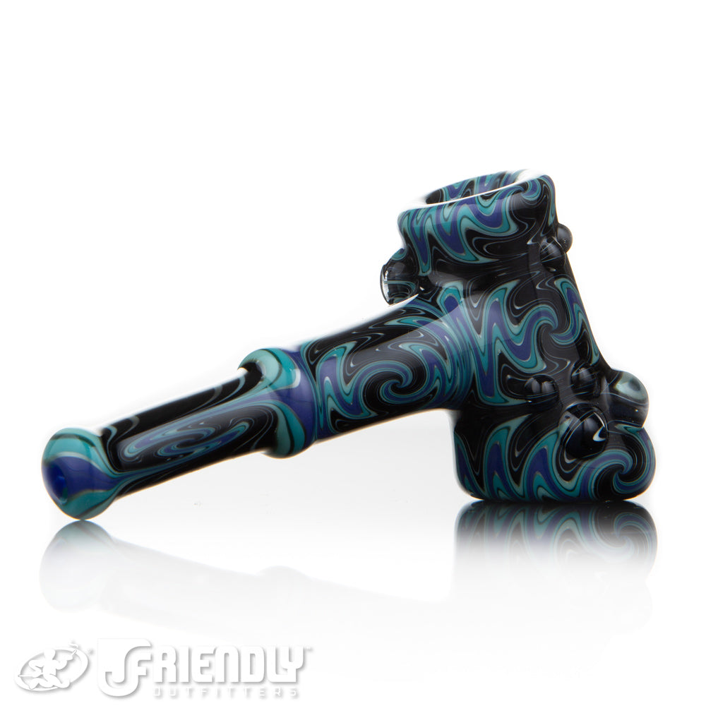 Fat Bottom Glass Blue and Black Reversal Montage Hammer