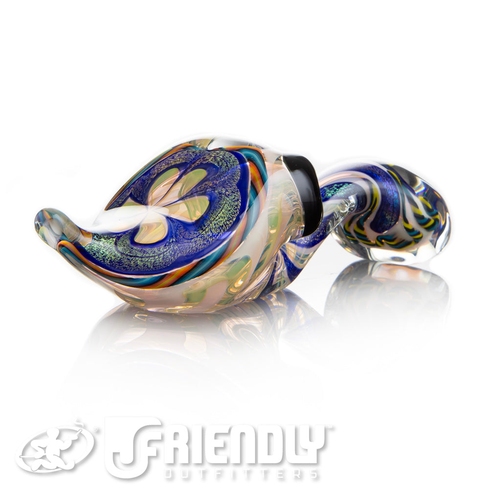 Talent Glass Tear Drop Dichro Flower Sherlock w/ Fire & Ice Accents