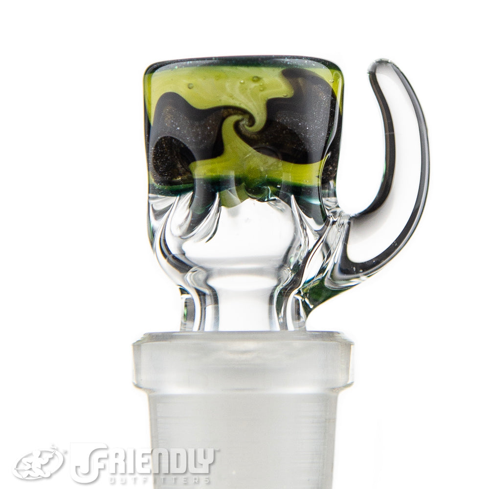 Liberty Glass 14mm Yellow & Brown Multi Pinch Slide