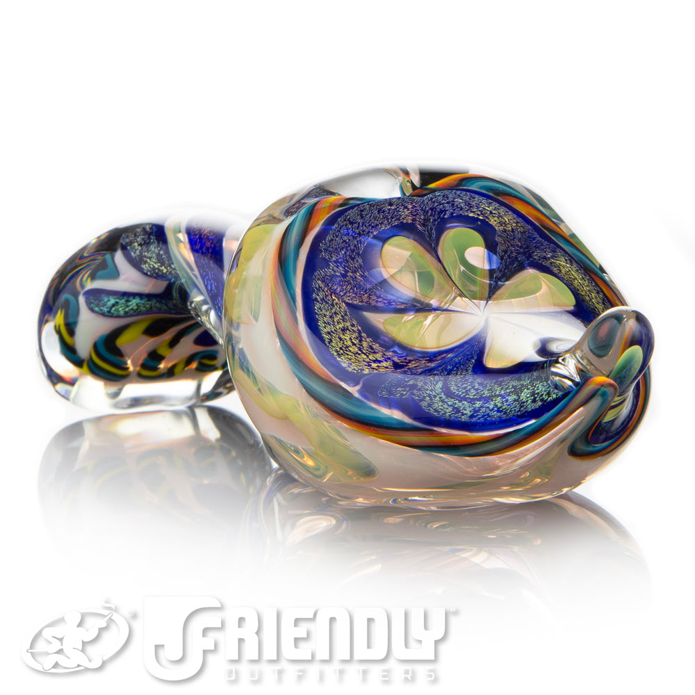 Talent Glass Tear Drop Dichro Flower Sherlock w/ Fire & Ice Accents