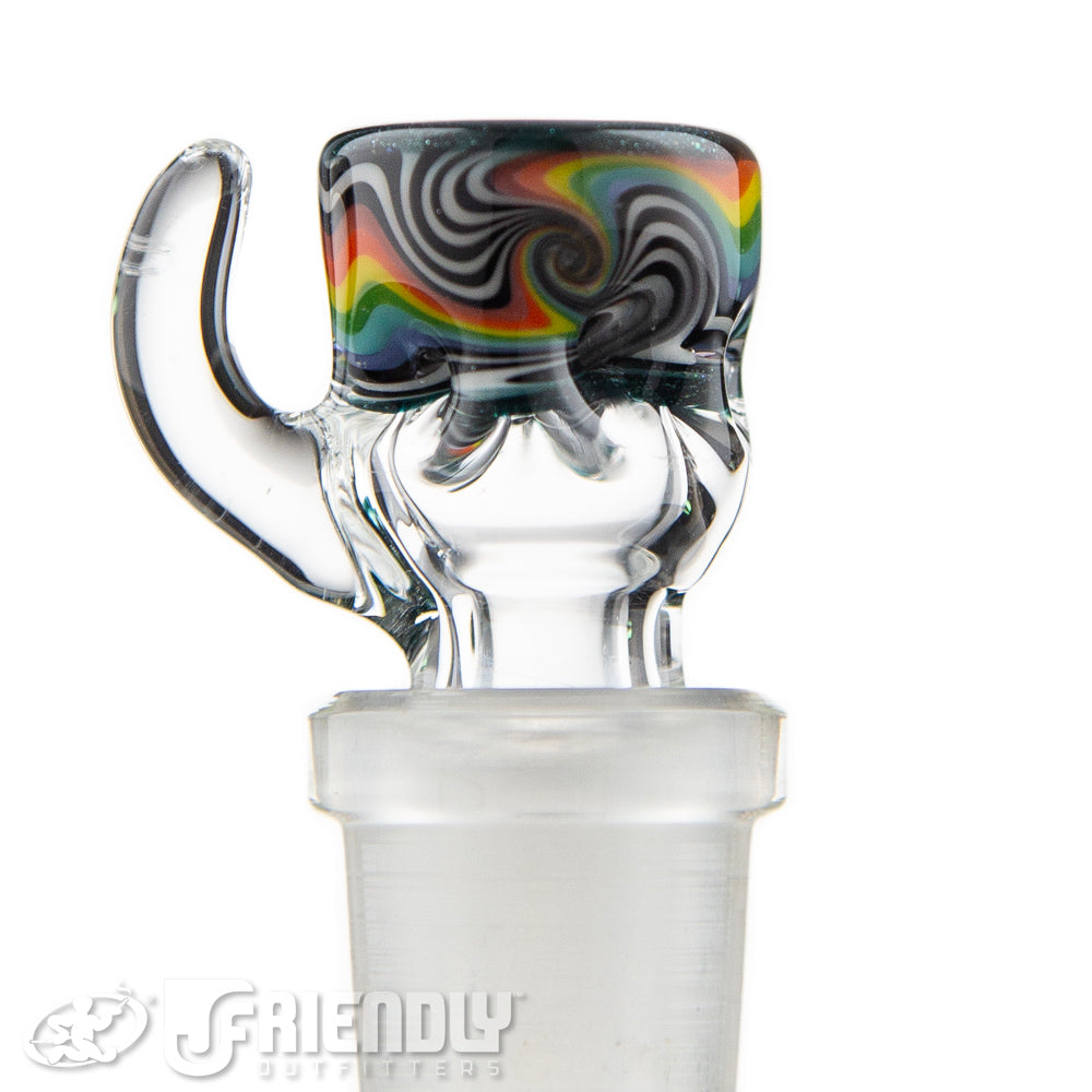 Liberty Glass 14mm Rainbow Wig Wag Multi Pinch Slide