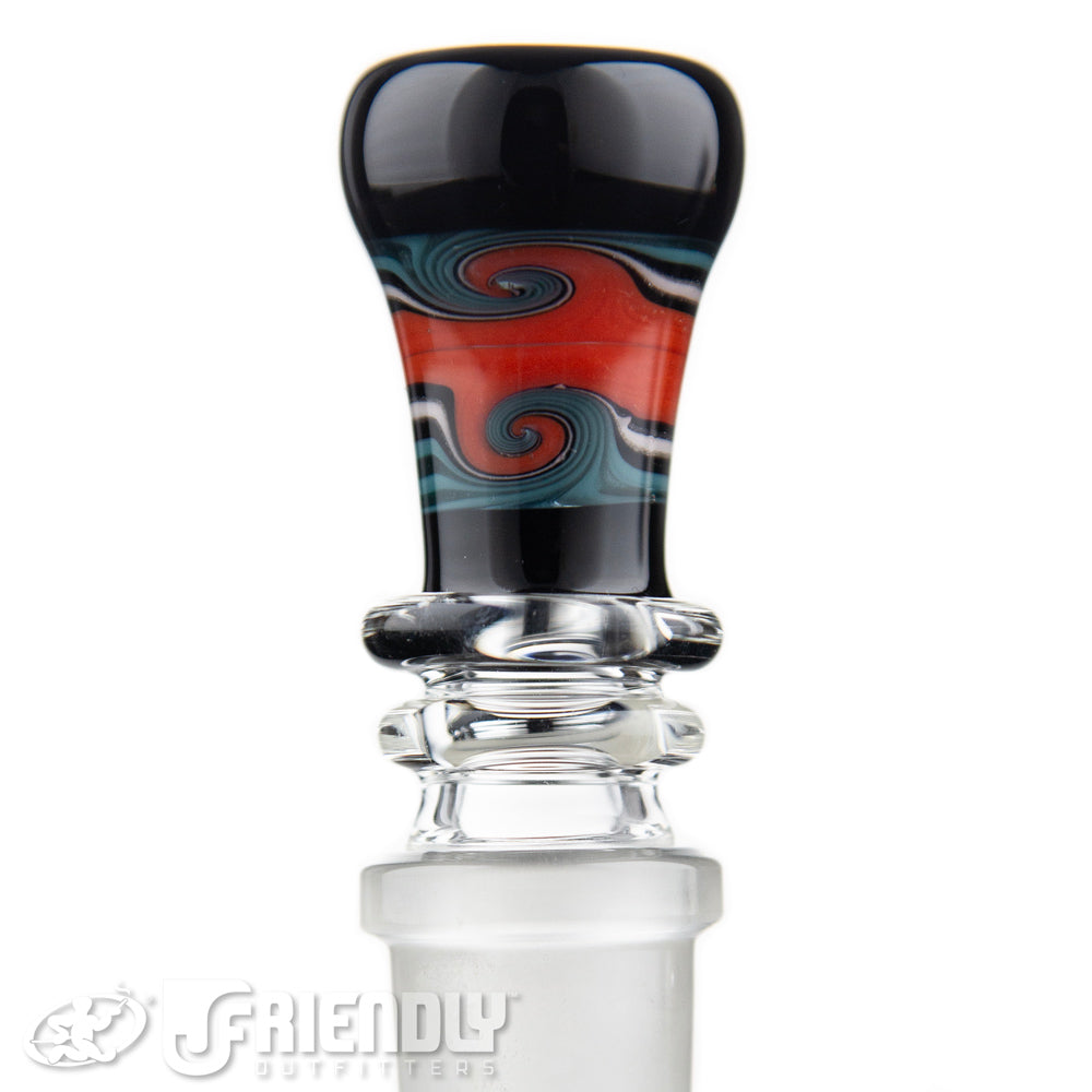 Mike Fro Glass 18mm Red & Black Wig Wag Slide