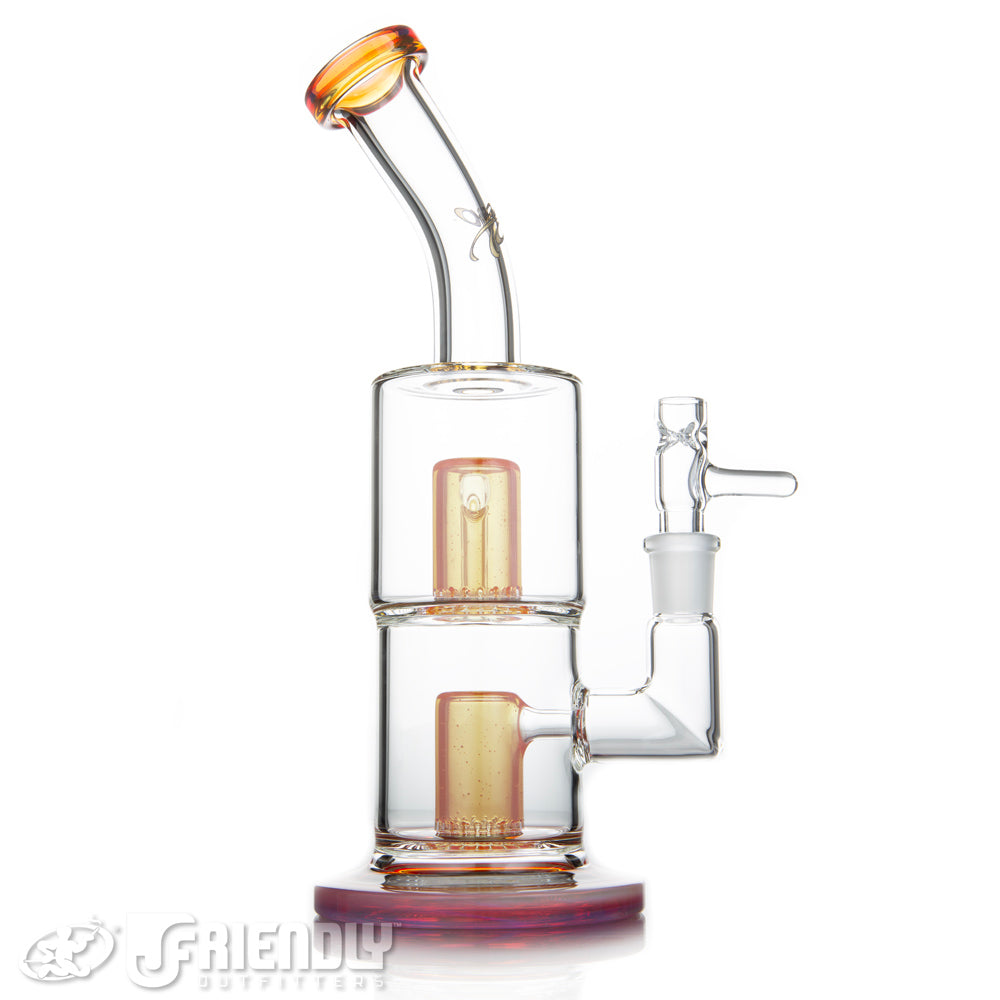 Toro Glass Double Micro Froth to Froth w/Orange Percs and Red/Yellow Lips