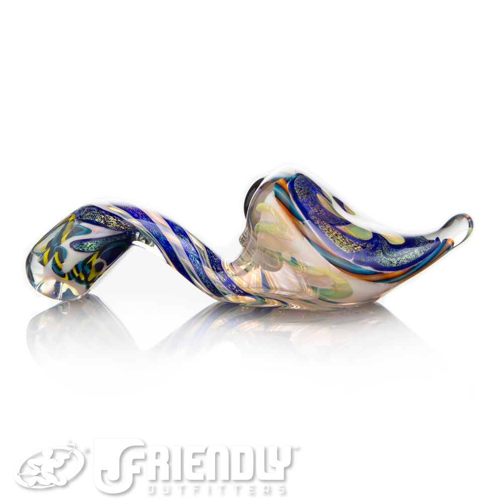 Talent Glass Tear Drop Dichro Flower Sherlock w/ Fire & Ice Accents