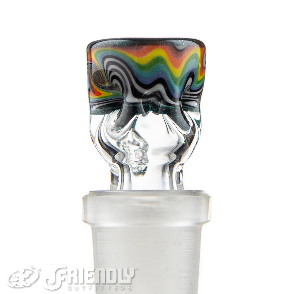 Liberty Glass 14mm Rainbow Wig Wag Multi Pinch Slide
