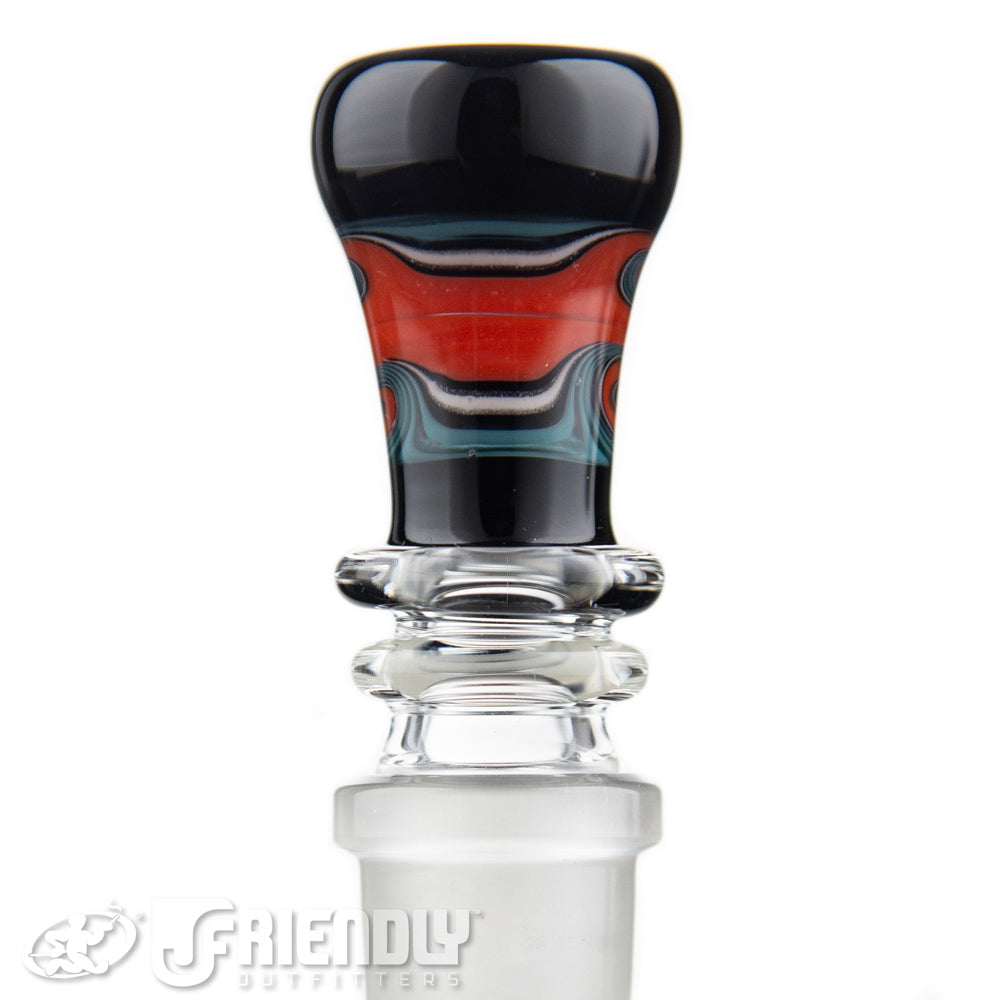 Mike Fro Glass 18mm Red & Black Wig Wag Slide