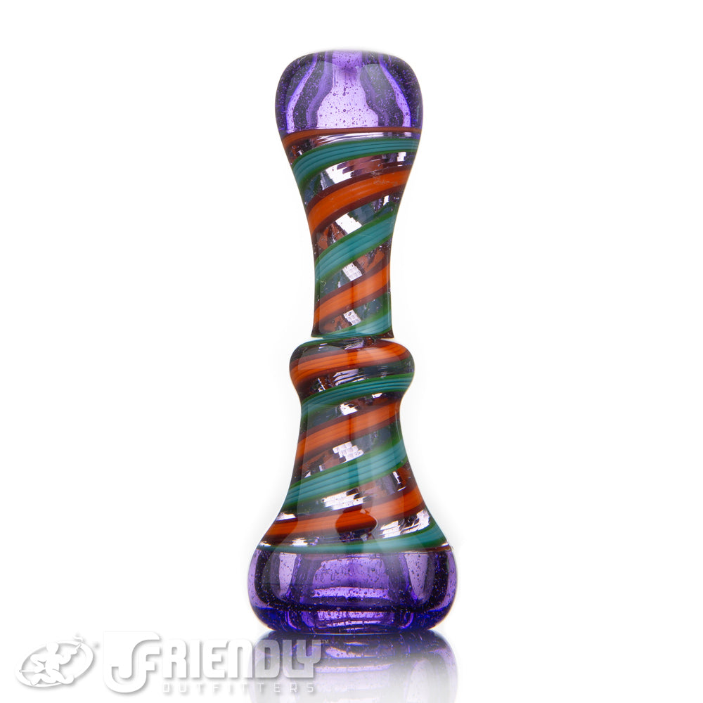 Steve Maida Glass Purple Chillum w/ Fire & Ice Swirl