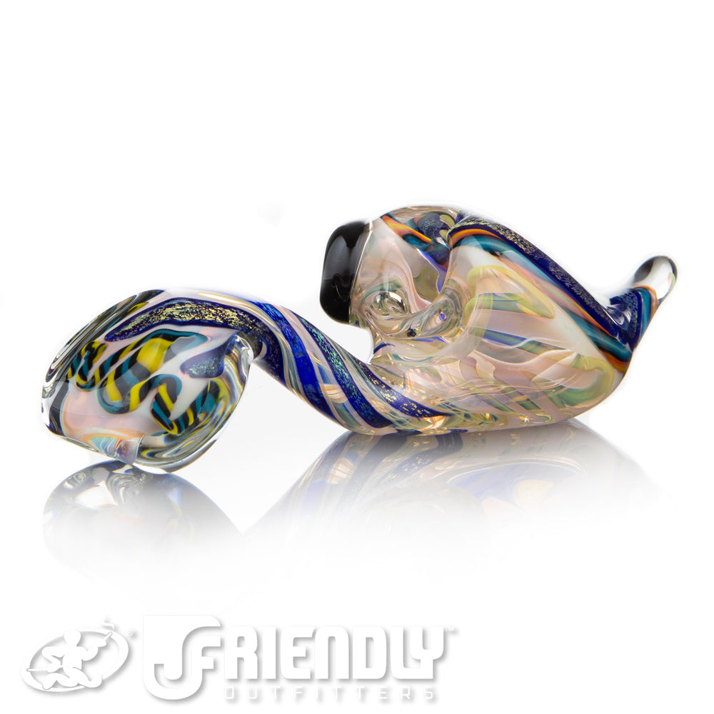 Talent Glass Tear Drop Dichro Flower Sherlock w/ Fire & Ice Accents