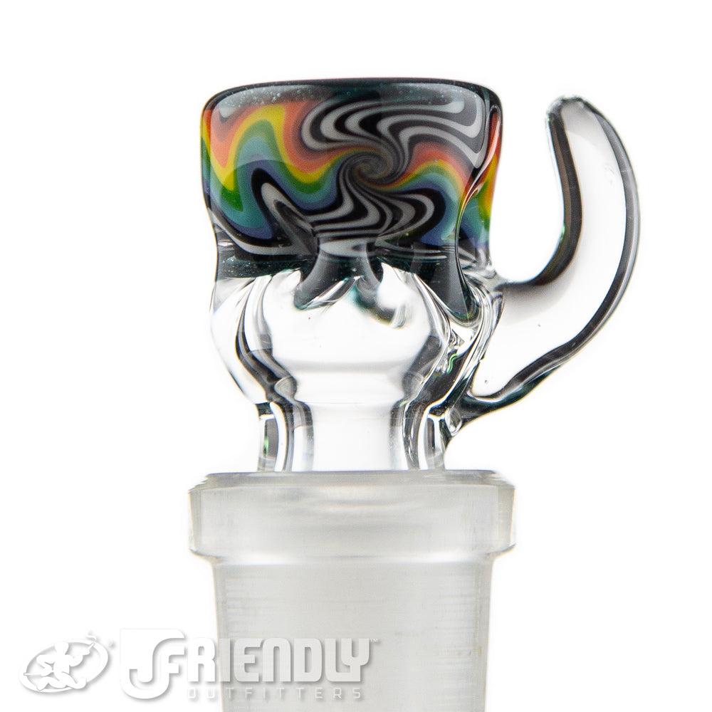 Liberty Glass 14mm Rainbow Wig Wag Multi Pinch Slide