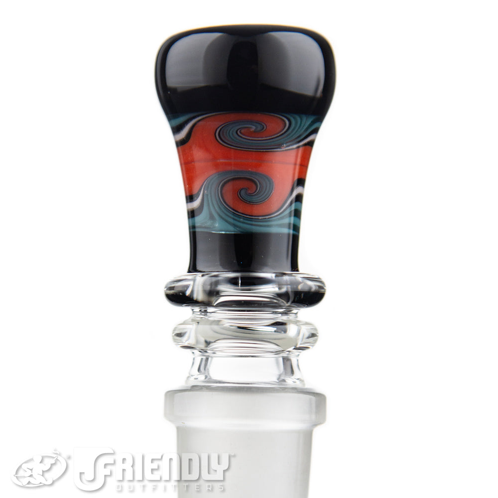 Mike Fro Glass 18mm Red & Black Wig Wag Slide