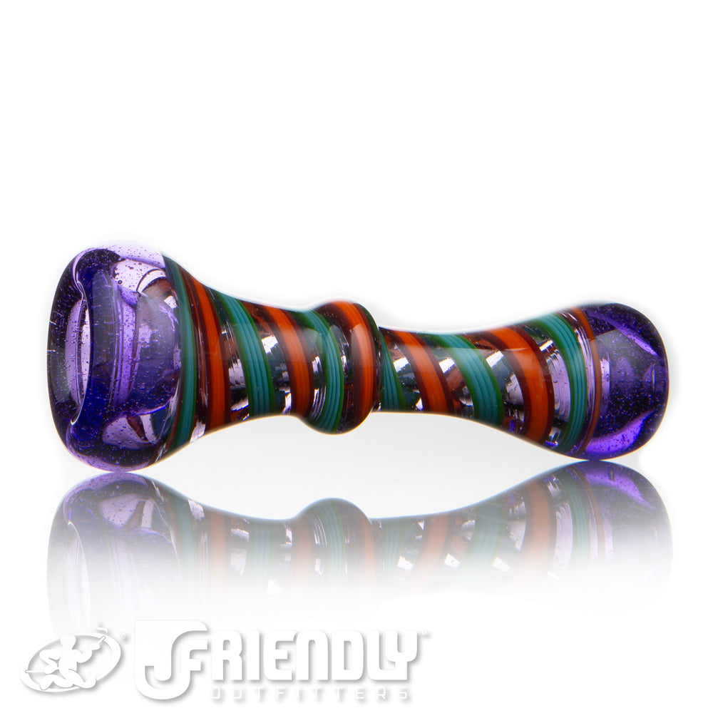 Steve Maida Glass Purple Chillum w/ Fire & Ice Swirl