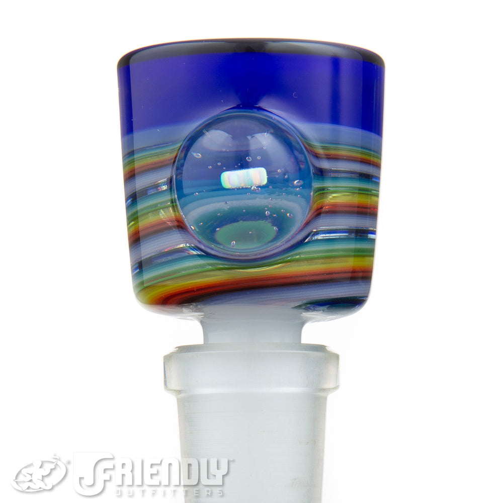 Amar Glass 14mm Rainbow Spiral Mutl Hole Slide #73