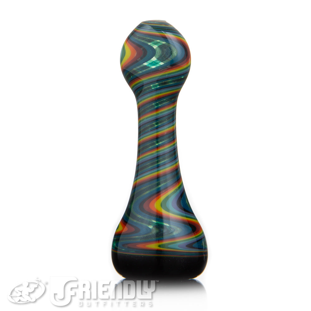 Steve Maida Glass Green Chillum w/ Rainbow Swirl