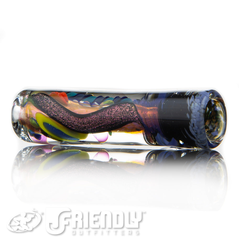 Oregon J Glass Thick Fumed Dichro and Black and Blue  Chillum #20