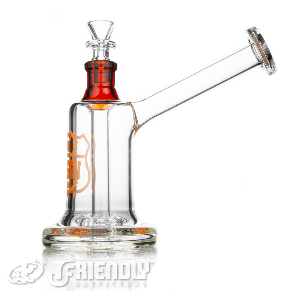 US Tubes 19mm Hybrid Bubbler w/Amber Joint & Label