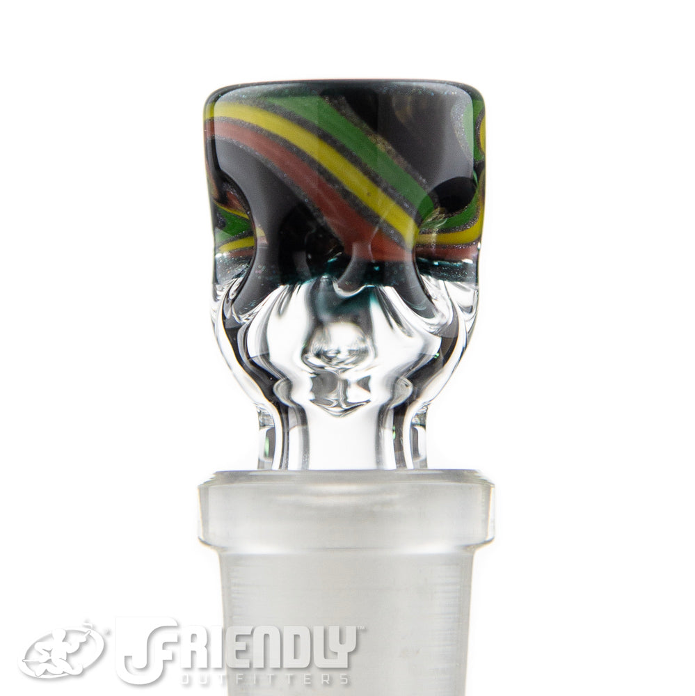 Liberty Glass 14mm Rasta Theme Multi Pinch Slide