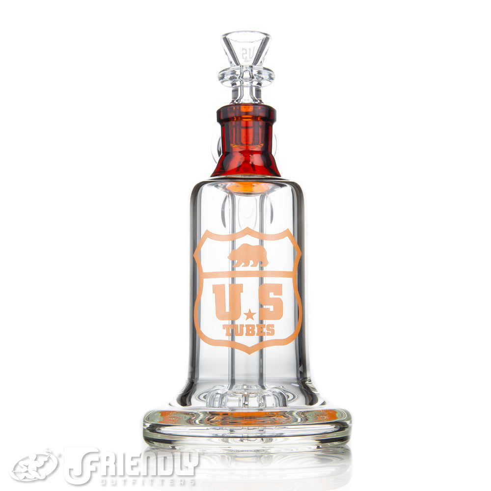 US Tubes 19mm Hybrid Bubbler w/Amber Joint & Label