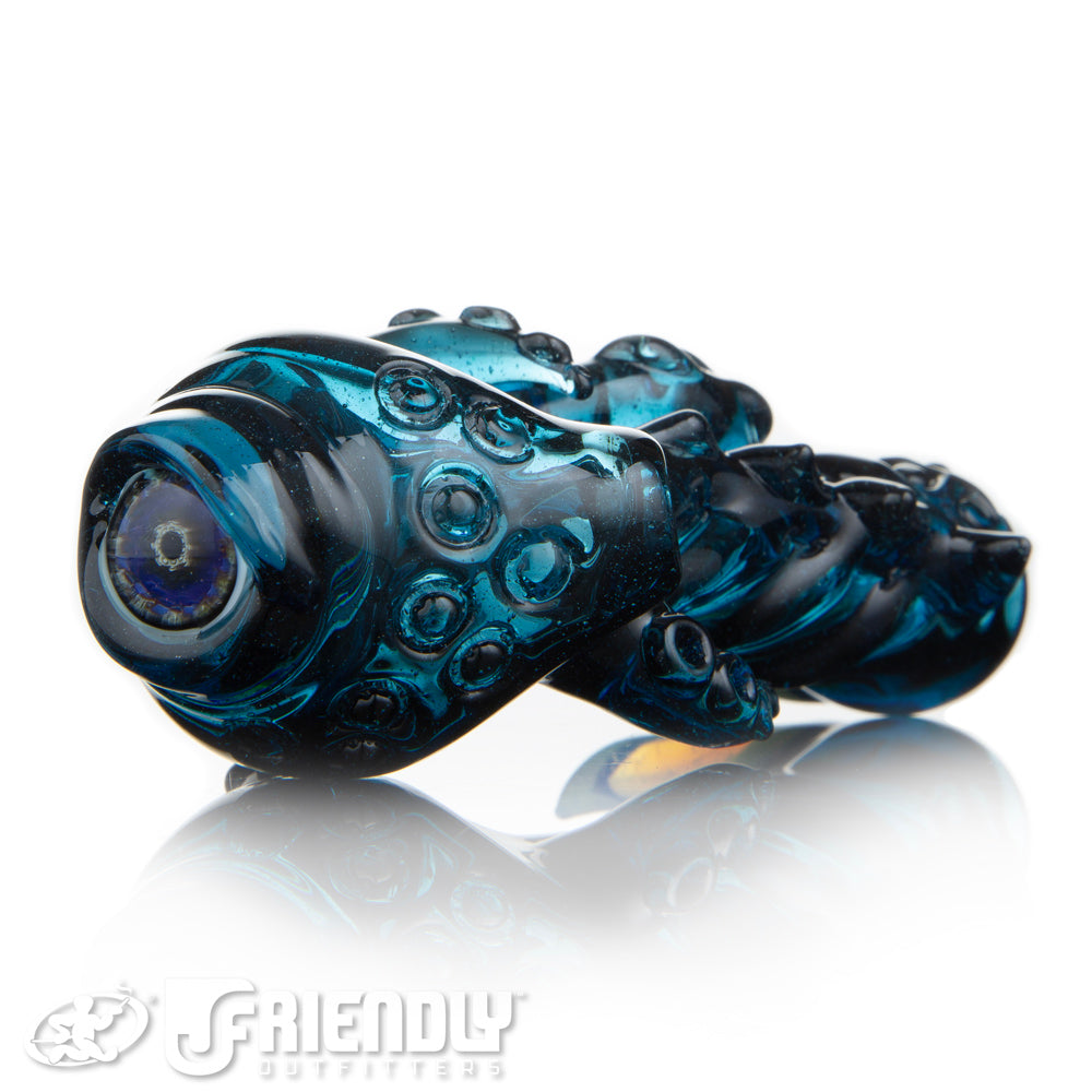 Mako Glass Dark Transparent Blue w/ Blue Eye Sea Creature Spoon