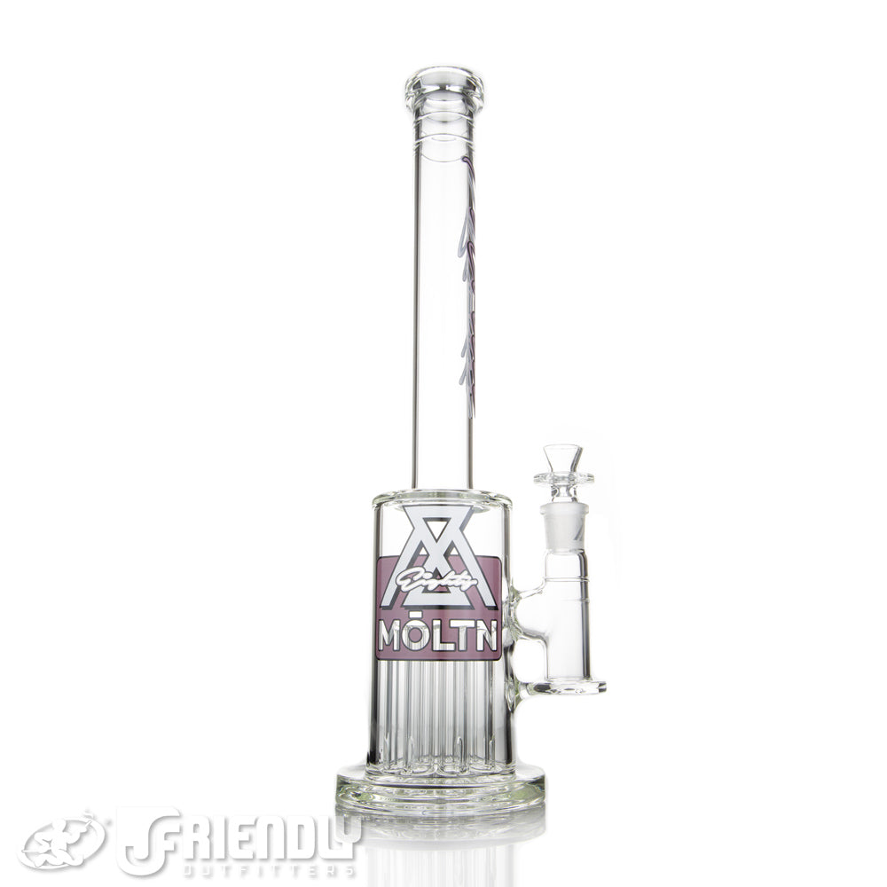 Moltn Glass 80 Short Body Tall Tree Tube w/ Purple & White Label