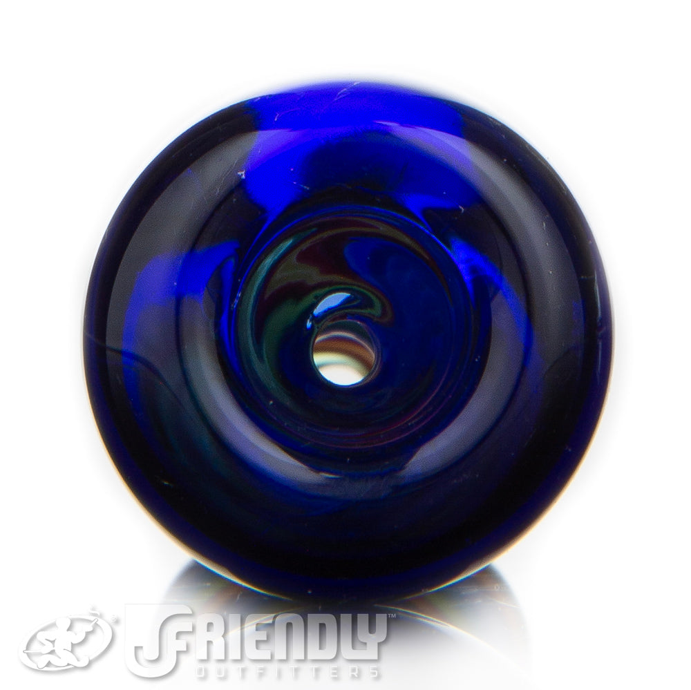 Steve Maida Glass Blue Chillum w/ Green & Orange Swirl