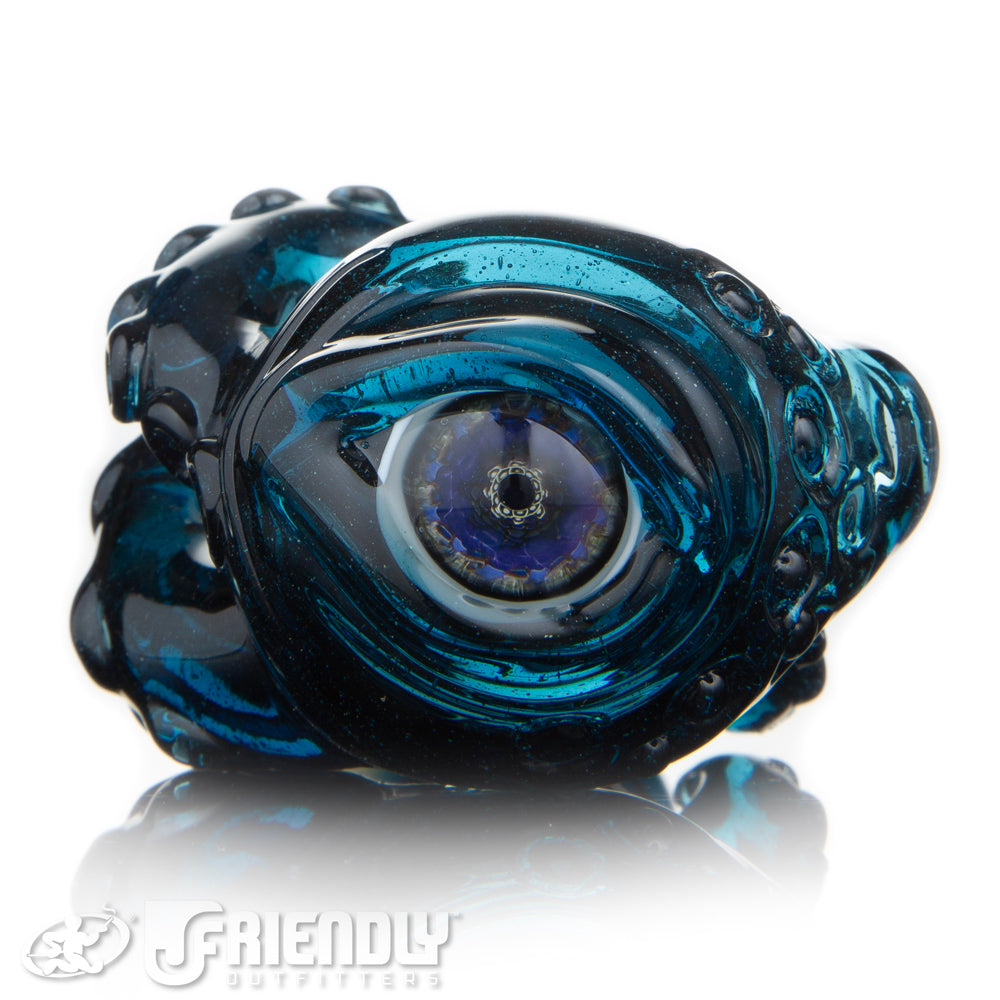 Mako Glass Dark Transparent Blue w/ Blue Eye Sea Creature Spoon