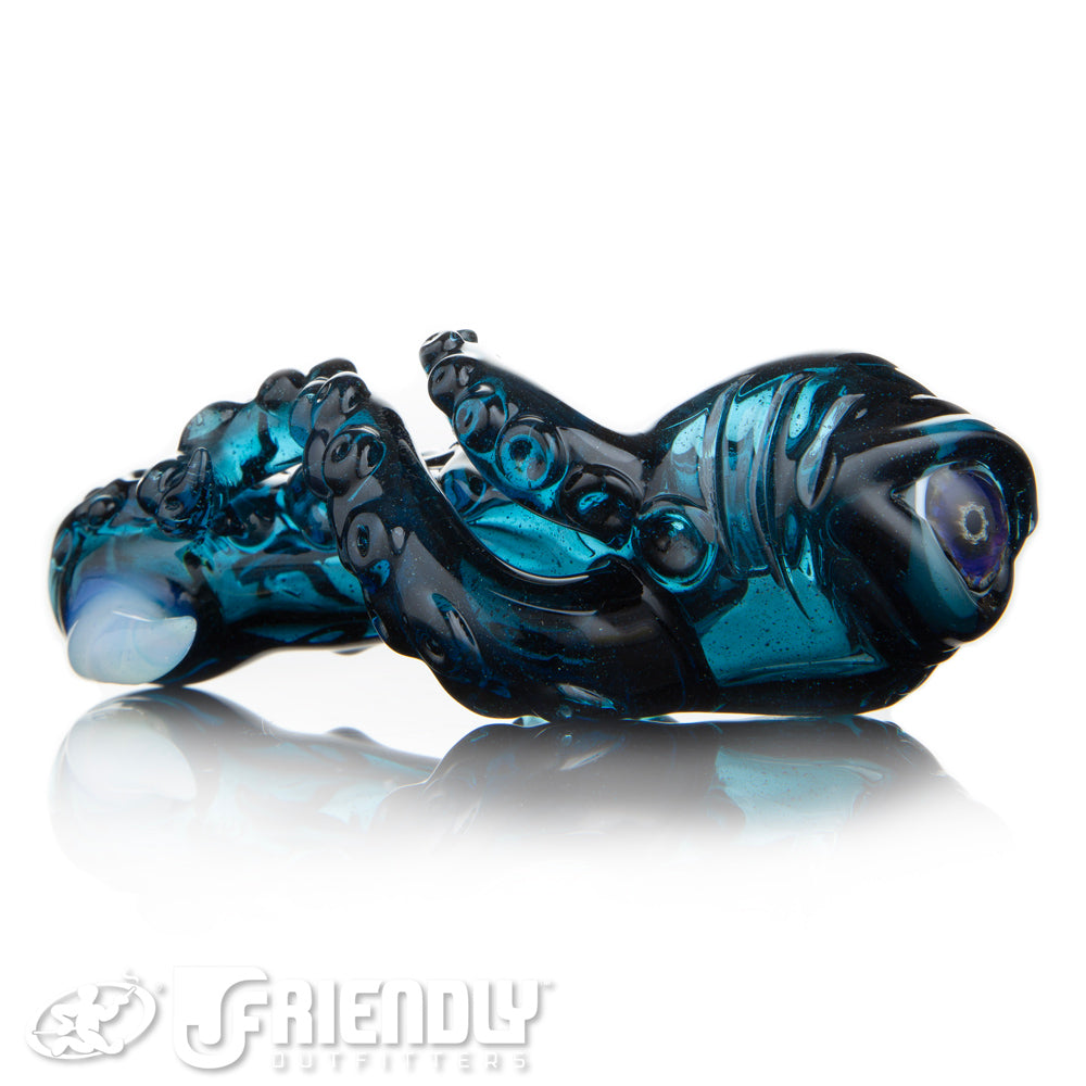 Mako Glass Dark Transparent Blue w/ Blue Eye Sea Creature Spoon