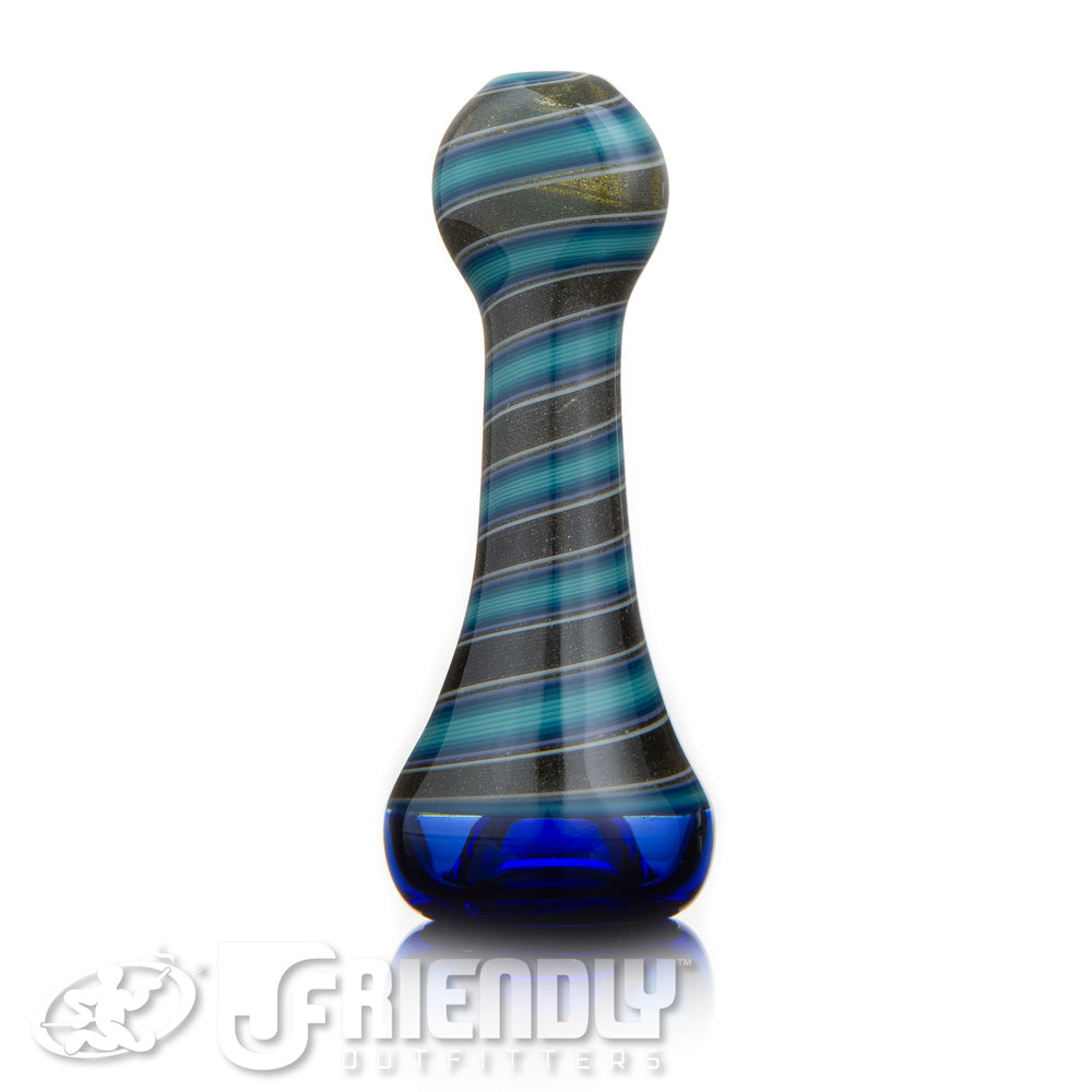 Steve Maida Glass Grey & Blue Swirl Chillum