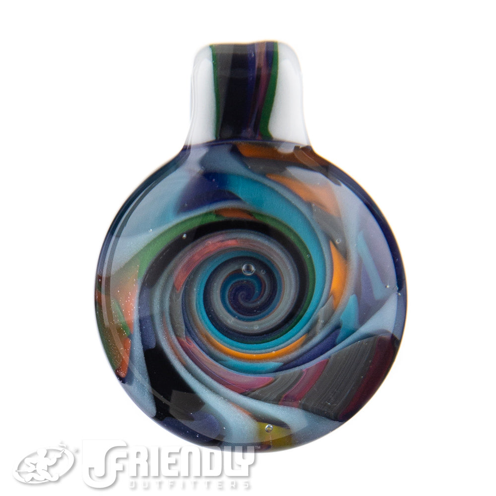 Trip A Glass Spiral Pendant w/ Blue Back
