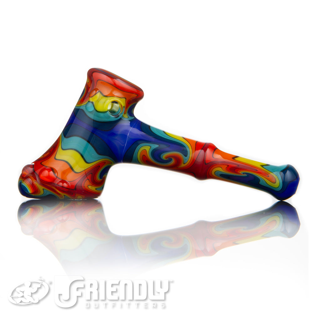 Fat. Bottom Glass Red and Blue Reversal Hammer w/Millie