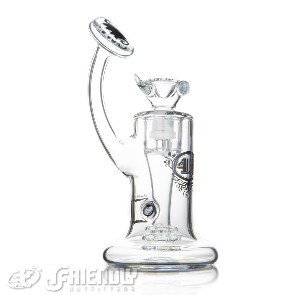 4.0 Glass Eric Ross 14mm Black & White Bubbler w/ Male Joint