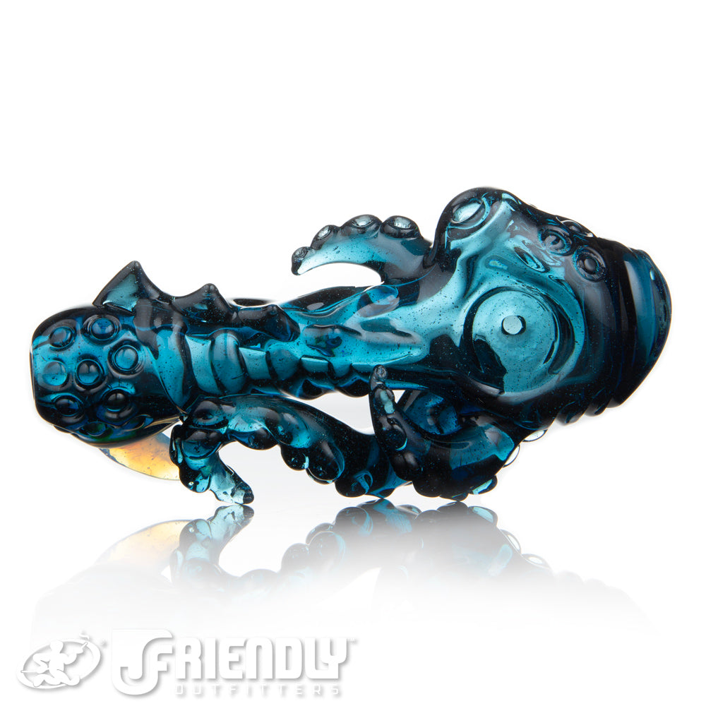 Mako Glass Dark Transparent Blue w/ Blue Eye Sea Creature Spoon