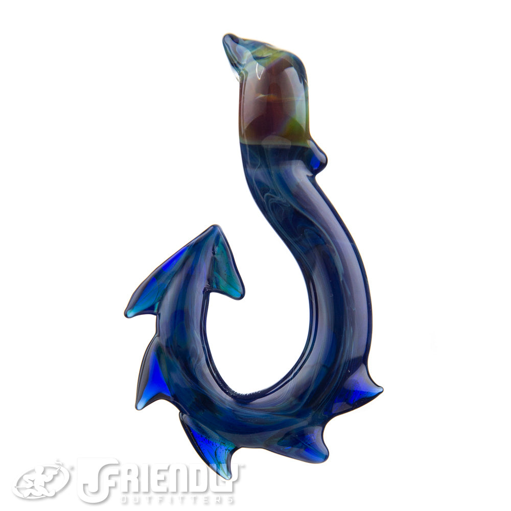Mako Glass Fish Hook Pendant