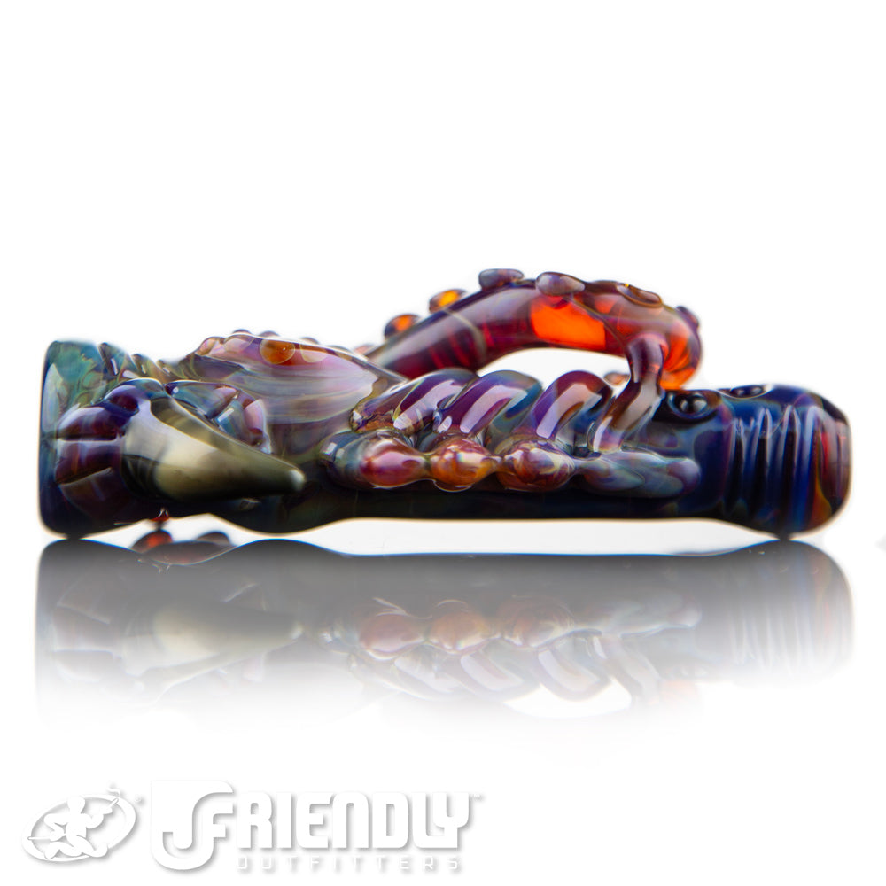 Mako Glass Amber Purple Chillum #18
