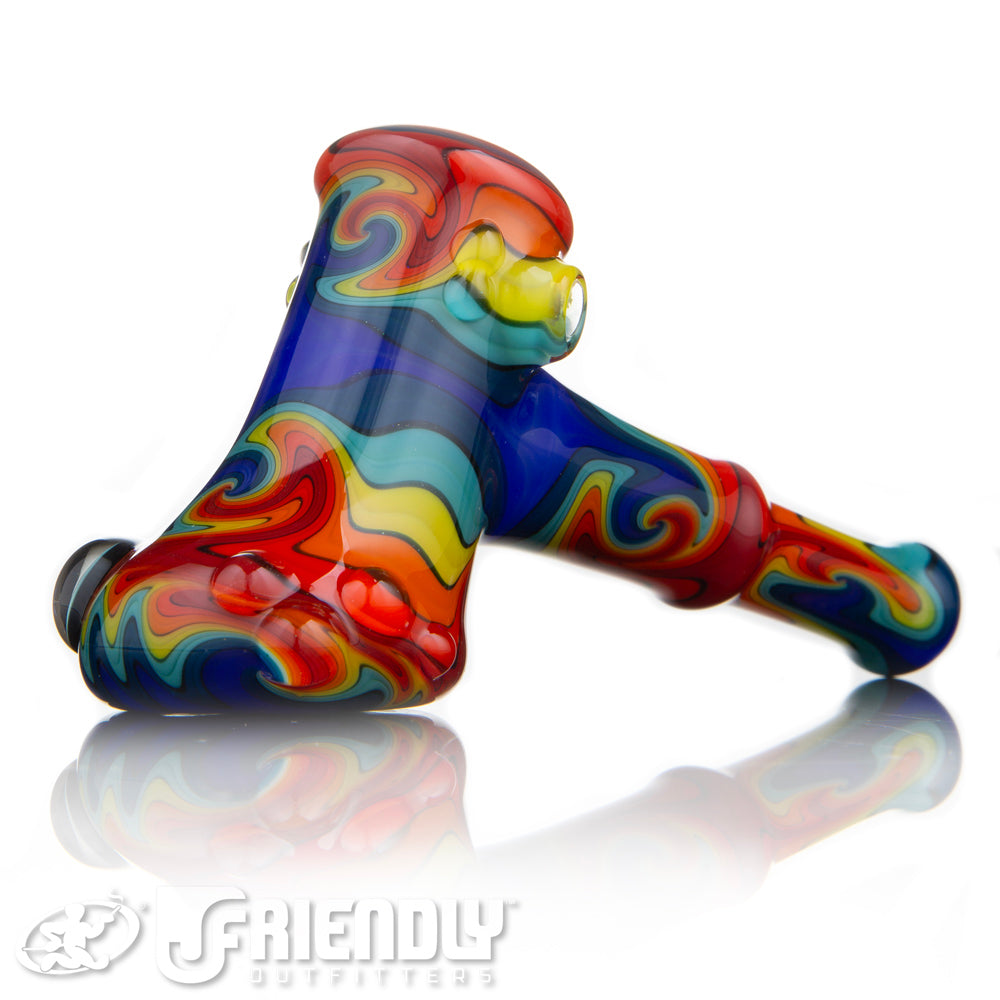 Fat. Bottom Glass Red and Blue Reversal Hammer w/Millie