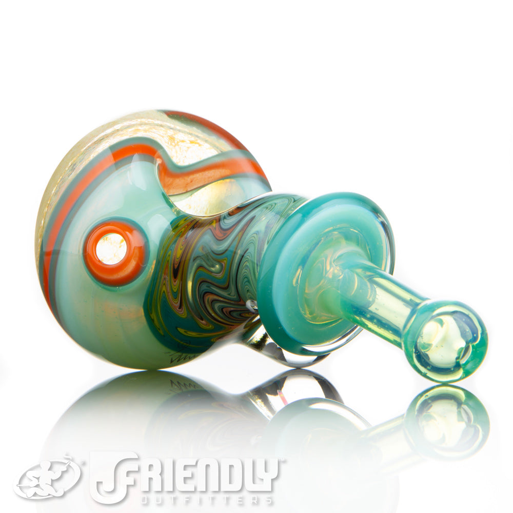 Amar Glass Aqua and Frit Three Hole Bowl Spoon