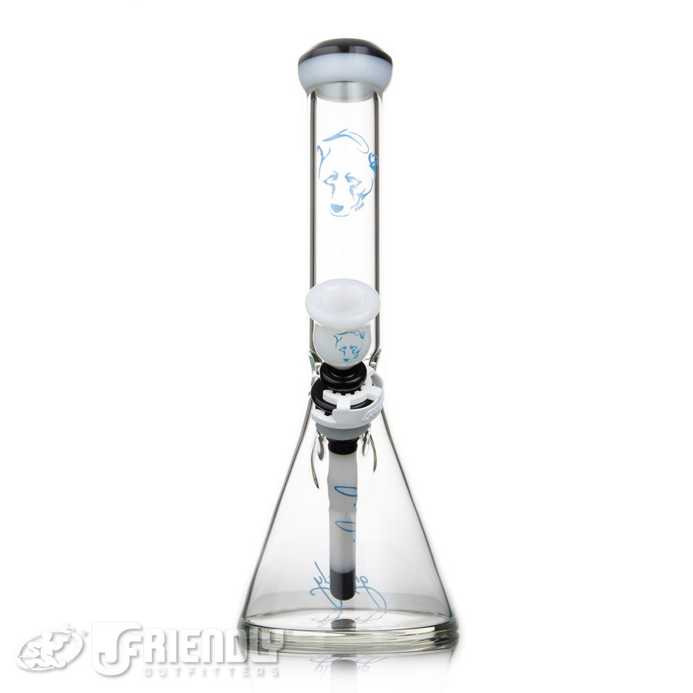 Grizzly Glass Co 5mm Mini Beaker w/White and Black Accents