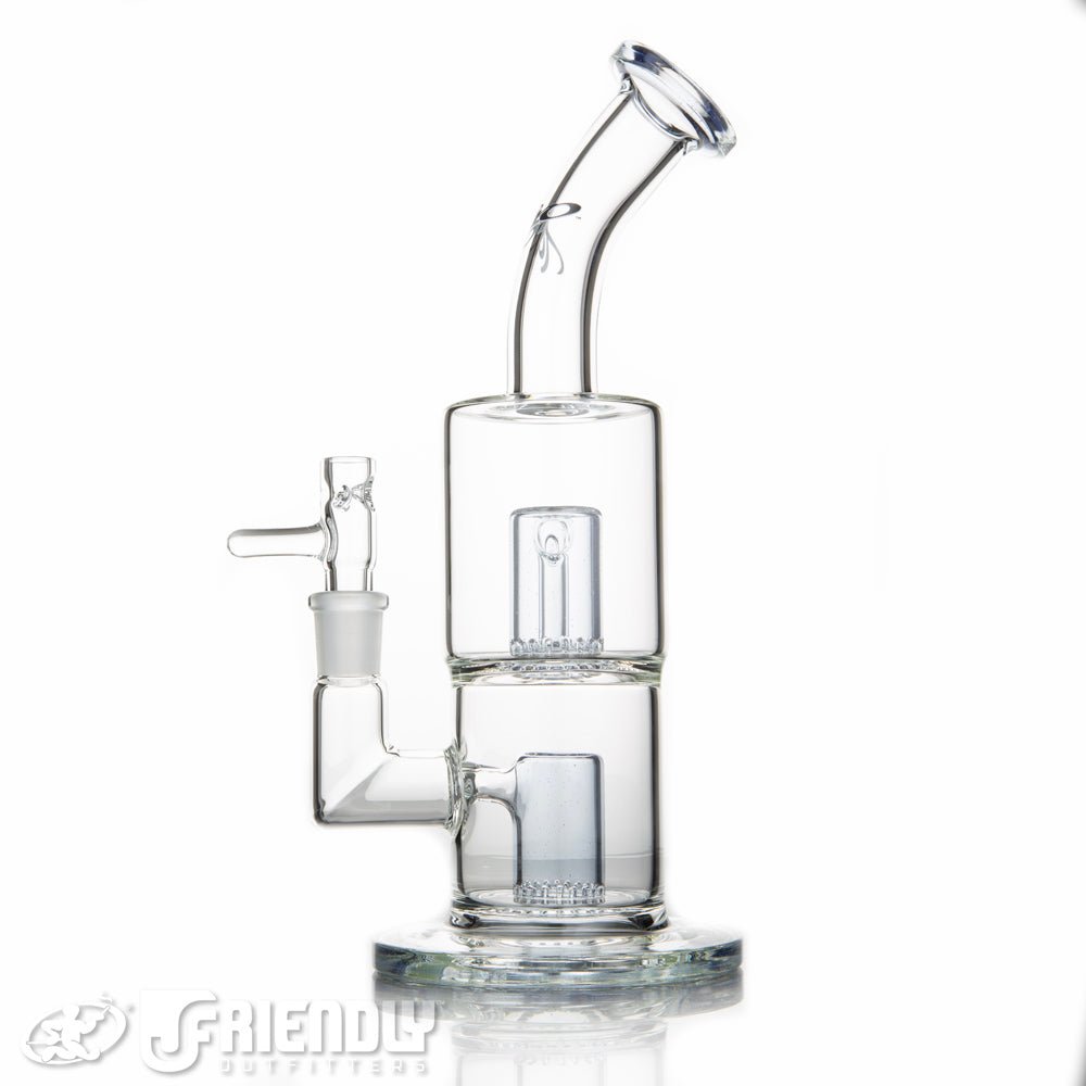 Toro Glass 14mm Double Micro Froth to Froth w/Blue Lips and Percs