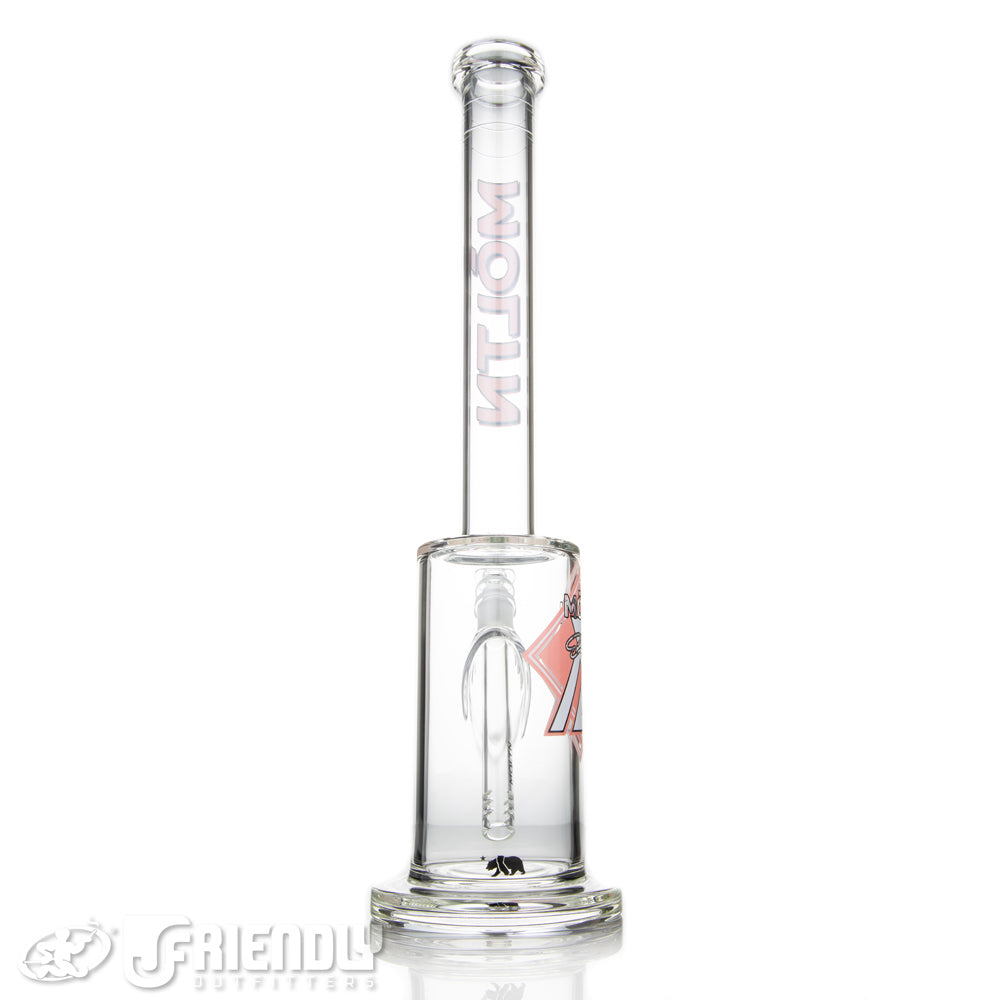 Moltn Glass 80 Removable Downstem Short Body Tube w/ Pink & White Label