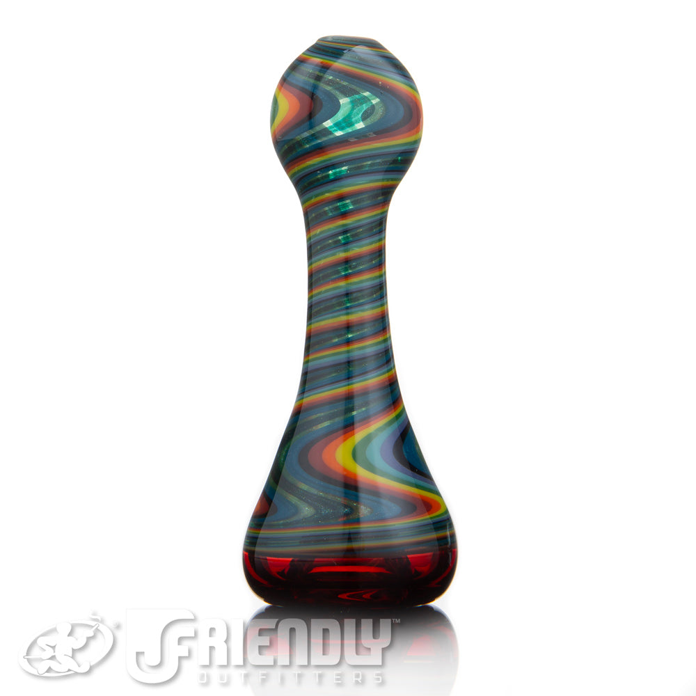 Steve Maida Glass Red Chillum w/ Rainbow Section