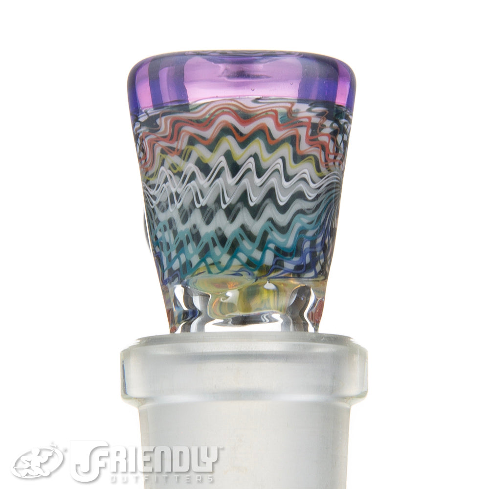 Jareds Glass 14mm 3 Hole Rainbow Hypnotech Slide #54