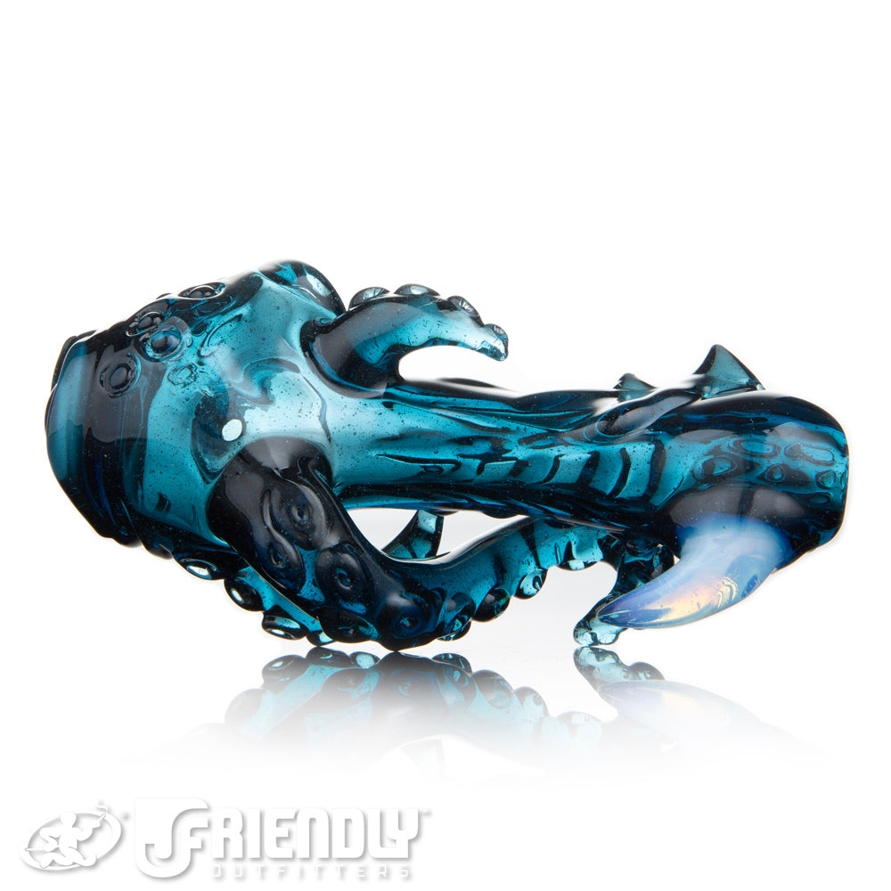 Mako Glass Dark Transparent Blue w/ Blue Eye Sea Creature Spoon