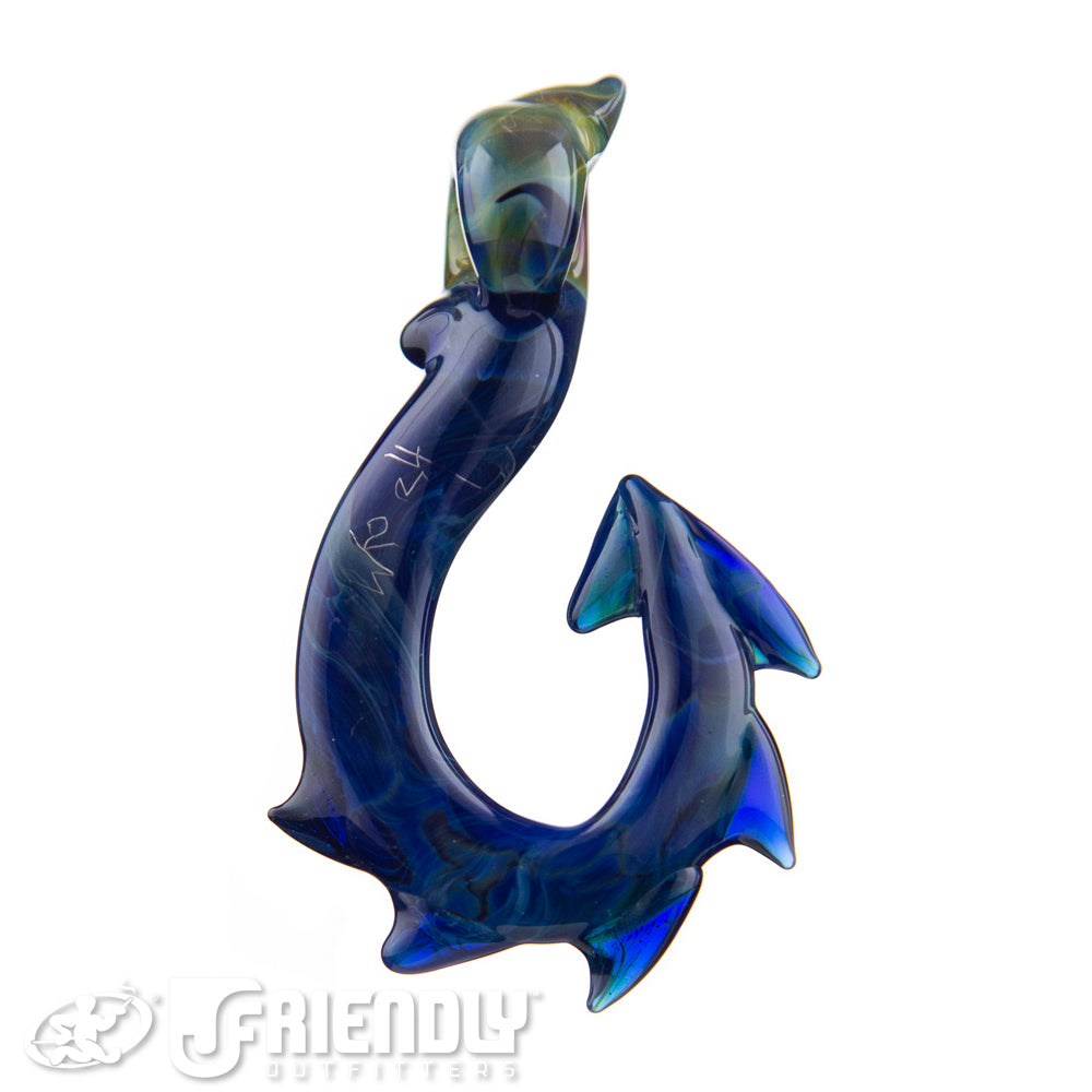 Mako Glass Fish Hook Pendant