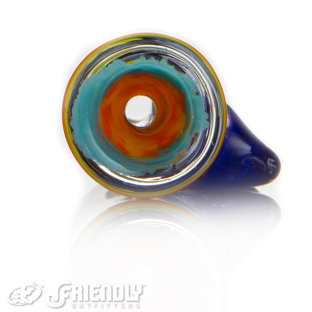 Oregon J Glass Thick Fumed Dichro and Orange and Yellow Chillum #18