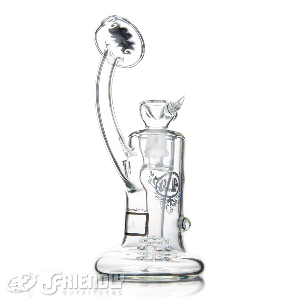 4.0 Glass Eric Ross 14mm Black & White Bubbler w/ Male Joint