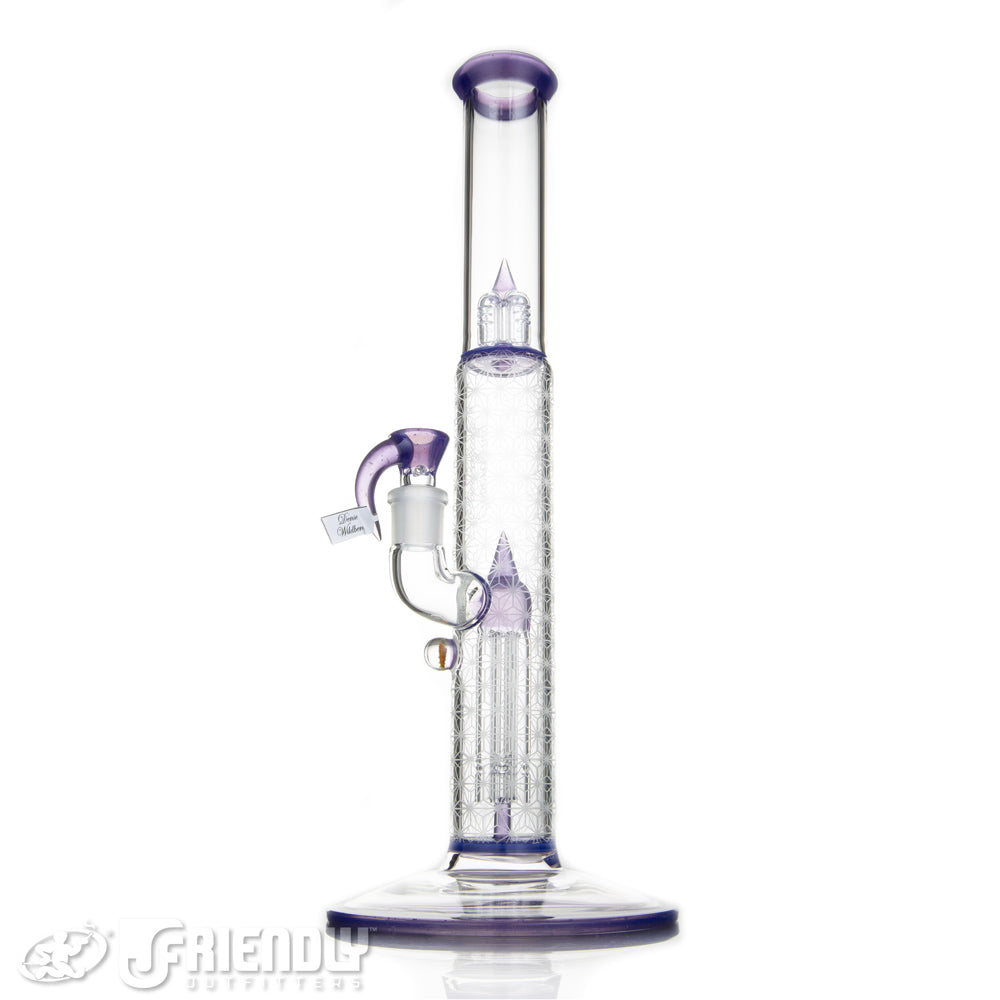 Sovereignty Glass Bishop Gridded Fixed 4 Arm w/ Full Dense Wildberry Accents, Mille & Cold Work